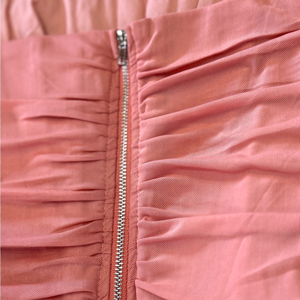 Chic Pink Ruched Crop Top - Picture 6 of 7